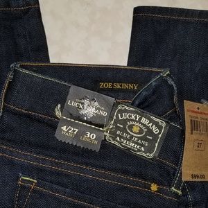 NWT Lucky Brand Zoe Skinny Jean in Dark Wash